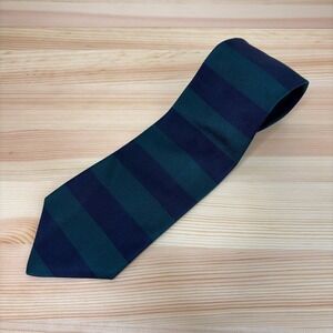 JOS A Bank Premier Collection Men Silk Tie Green Navy Stripe Handmade USA Preppy